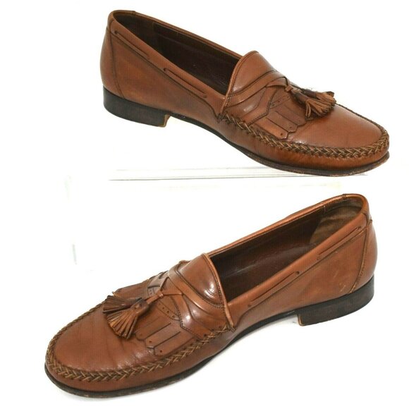 Johnston and Murphy Brown Tassel Kiltie Loafer Mens 10N Brown Handcrafted #8134 - Picture 4 of 8